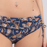 Bikini con coppe imbottite estraibili senza ferretto e slip con coulisse - BLU - CE5469