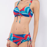 Bikini reggiseno con coppe imbottite estraibili senza ferretto e slip con coulisse - CORALLO - KS5469
