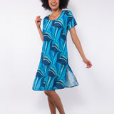 Abito  girocollo manica corta - BLU - KS71