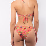 Bikini reggiseno con coppe imbottite e ferretto e slip annodato - CORALLO - TH24