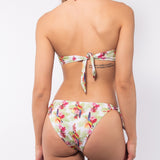 Bikini fascia con coppe imbottite estraibili e slip annodato - BIANCO - TH25