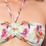 Bikini fascia con coppe imbottite estraibili e slip annodato - BIANCO - TH25