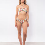 Bikini fascia con coppe imbottite estraibili e slip annodato - BIANCO - TH25