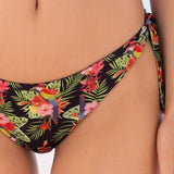 Bikini fascia con coppe imbottite estraibili e slip annodato - NERO - TH25