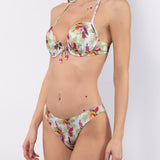 Bikini push-up con coppe graduate e ferretto e brasiliana - BIANCO - TH65