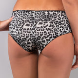 Culotte in Microfibra Animalier con Balze di Pizzo - NERO - 7919