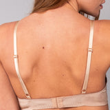 Reggiseno Francese con Ferretto in Microfibra e Tulle Ricamato - PESCA - 7930
