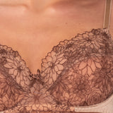 Reggiseno Francese con Ferretto in Microfibra e Tulle Ricamato - PESCA - 7930