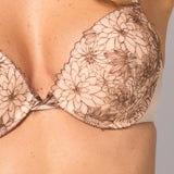 Push-Up con Coppe Graduate e Ferretto in Microfibra e Tulle Ricamato - PESCA - 7934