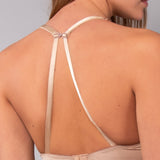 Reggiseno Triangolo Alto Non Imbottito Senza Ferretto in Tulle Ricamato - PESCA - 7946