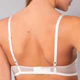 Reggiseno con Coppe Imbottite e Ferretto in Tulle Ricamato - MILK - 7952