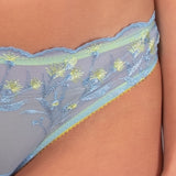 Perizoma in Tulle Ricamato  - AZZURRO - 7953