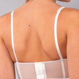 Bustino con Coppe Imbottite e Ferretto in Tulle Ricamato - MILK - 7962