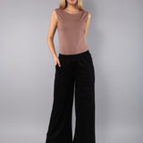Pantalone largo con tasche - NERO - GS03