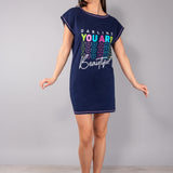 Maxi Maglia in Cotone con Stampa Super Pop - BLU - AR41