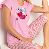 Pigiama in Cotone Girocollo Cherry Love - ROSA - CH12
