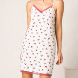 Camicia da Notte in Cotone con Stampa Ciliegie - ACQUA - CH21