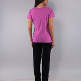 Pigiama Girocollo Manica Corta e Pantalone Lungo in Cotone - PINK/NERO - CI16
