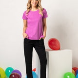 Pigiama Girocollo Manica Corta e Pantalone Lungo in Cotone - PINK/NERO - CI16