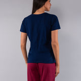 Pigiama Girocollo Manica Corta e Pantalone Lungo in Cotone - BLU/CILIEGIA - CI16