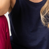 Pigiama Girocollo Spalla Larga e Pantalone Lungo in Cotone - BLU/CILIEGIA - CI17