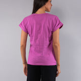 Pigiama Scollo a V Manica Corta e Pantalone Pinocchietto in Cotone - PINK/NERO - CI19