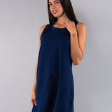 Camicia da Notte Spalla Larga 90 cm in Cotone - BLU - CI27