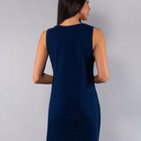 Camicia da Notte Spalla Larga 90 cm in Cotone - BLU - CI27