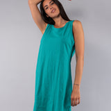 Camicia da Notte Spalla Larga 90 cm in Cotone - TURCHESE - CI27