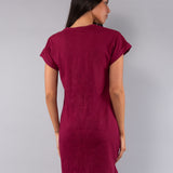 Camicia da Notte Scollo a V Manica Corta 90 cm in Cotone - CILIEGIA - CI28