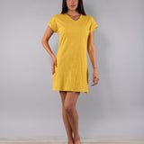 Camicia da Notte Scollo a V Manica Corta 90 cm in Cotone - OCRA - CI28