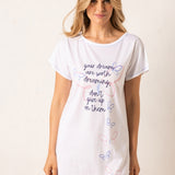 Maxi Maglia in Cotone con Maniche Kimono e Stampa Farfalle - MILK - DR41