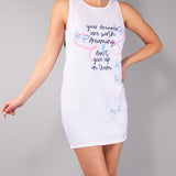 Maxi Maglia in Cotone Spalla Larga con Stampa Farfalle - MILK - DR42