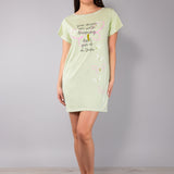 Maxi Maglia in Cotone 100% con Stampa Hello Summer - SALVIA - HE41