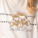 Maxi Maglia in Cotone Micro Cuori e Orsetti Cupido - BLU - LO41