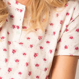 Pigiama Serafino Manica Corta e Pantalone Corto in Cotone - ROSA - PN11
