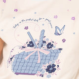 Maxi Maglia 85 cm in Cotone 100% Base Milk con Stampa Floreale - INDACO - PN41