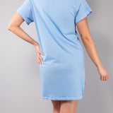 Maxi Maglia in Cotone  Maniche Kimono con Stampa Riviera - INDACO - RV41