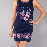 Maxi Maglia in Cotone con Stampa Grafica - BLU - SU42