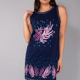 Maxi Maglia in Cotone con Stampa Grafica - BLU - SU42