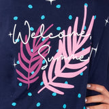 Maxi Maglia in Cotone con Stampa Grafica - BLU - SU42