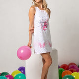 Maxi Maglia in Cotone con Stampa Grafica - MILK - SU42