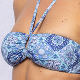 Bikini fascia con arriccio e brasiliana - BLU - CG5768