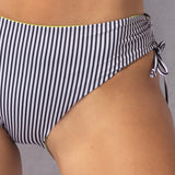 Bikini triangolo alto e slip double con coulisse - NERO - DV5069