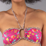 Fascia con arriccio e coppe estraibili - ROSA - SS57