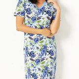 Verde Veronica camicia da notte con scollo a V manica corta - INDACO - FL28