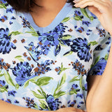 Verde Veronica camicia da notte con scollo a V manica corta - INDACO - FL28