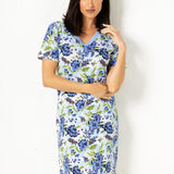 Verde Veronica camicia da notte con scollo a V manica corta - INDACO - FL28