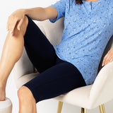 PR11 Pigiama serafino manica corta e pantalone pinocchietto - BLU - PR11