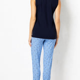 PR11 Pigiama serafino manica corta e pantalone pinocchietto - BLU - PR11